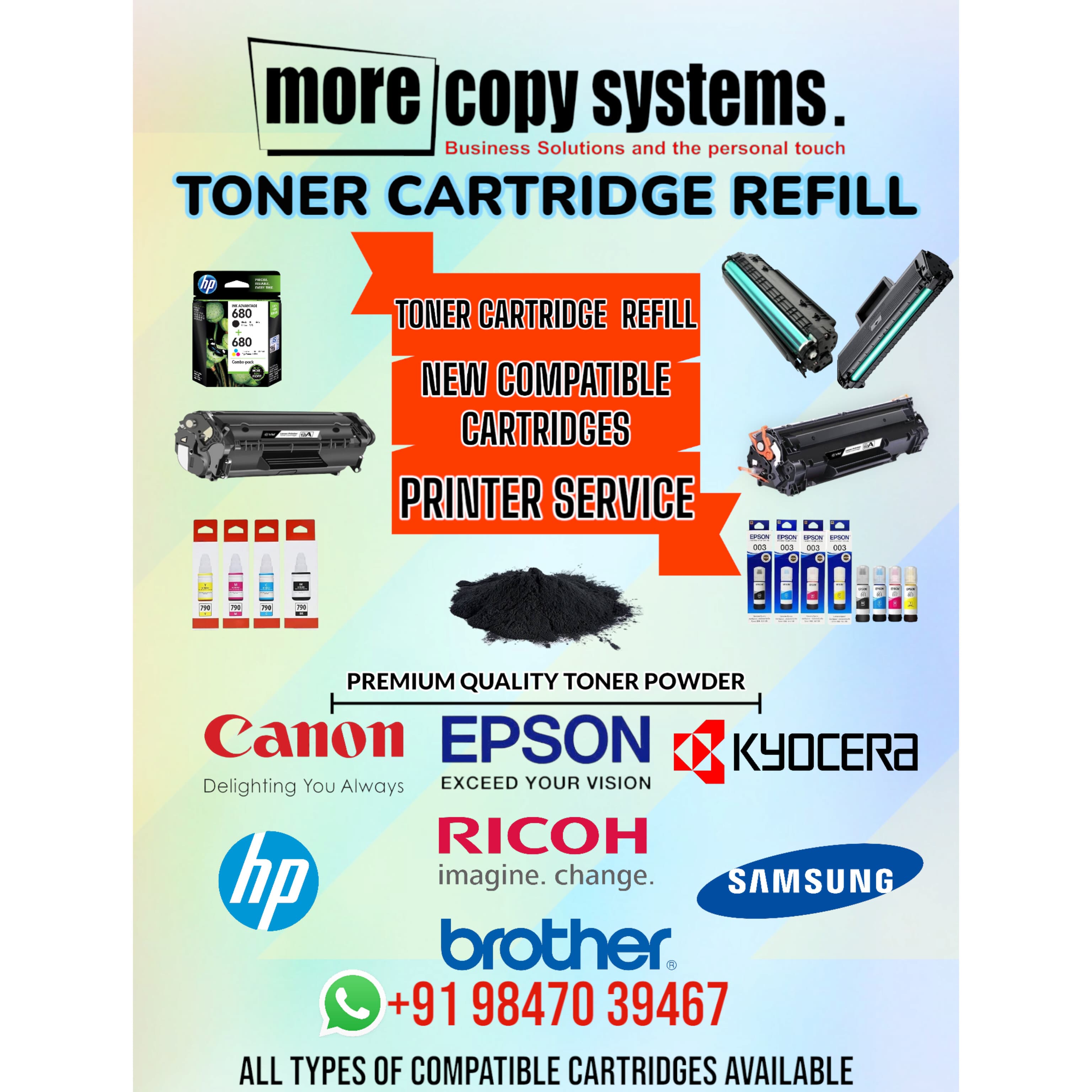 Inks & Cartridges available at More Copy Systems, Ernakulam