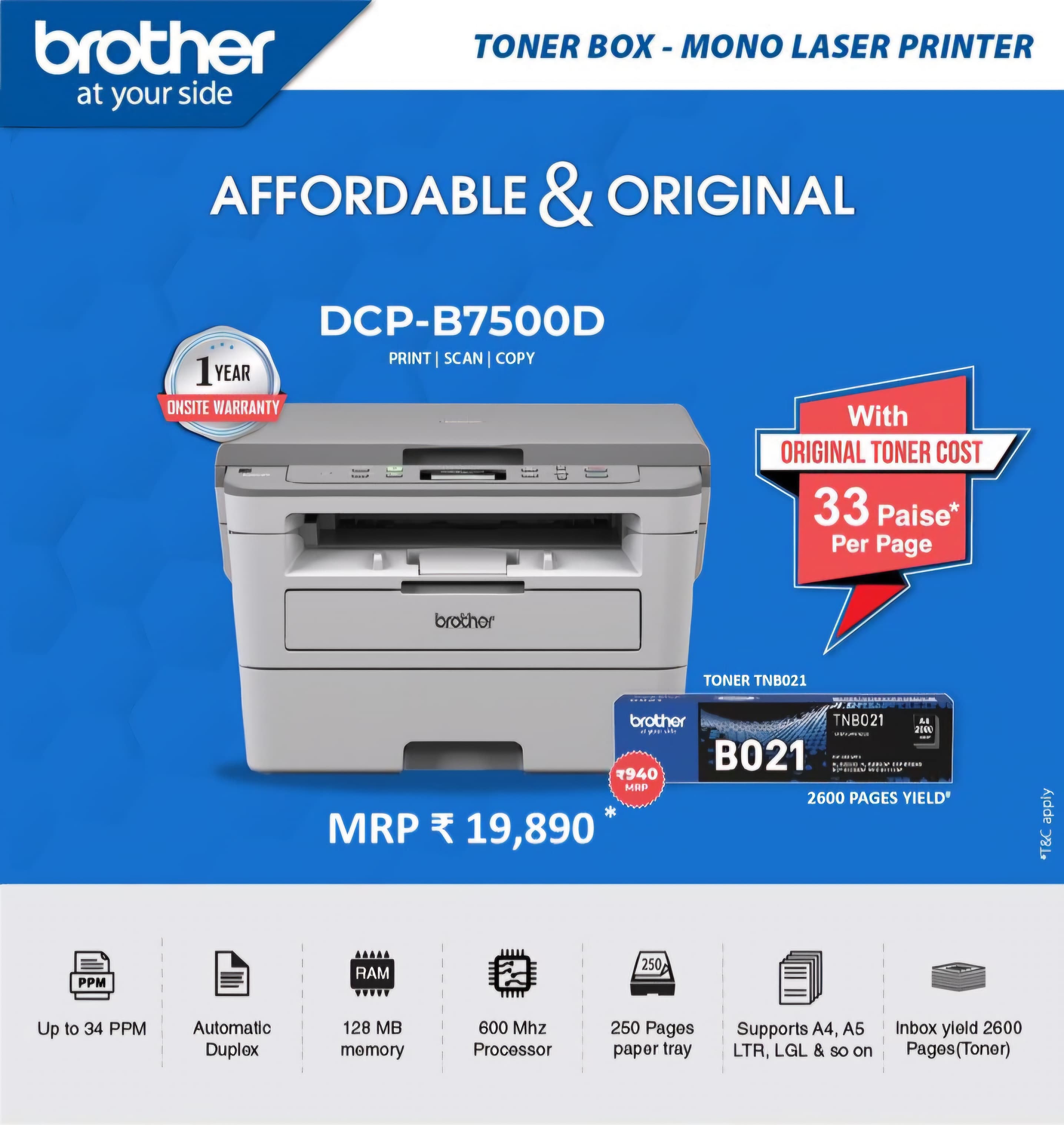 Brother laser printers & all-in-ones — available at More Copy Systems, Ernakulam, Kochi