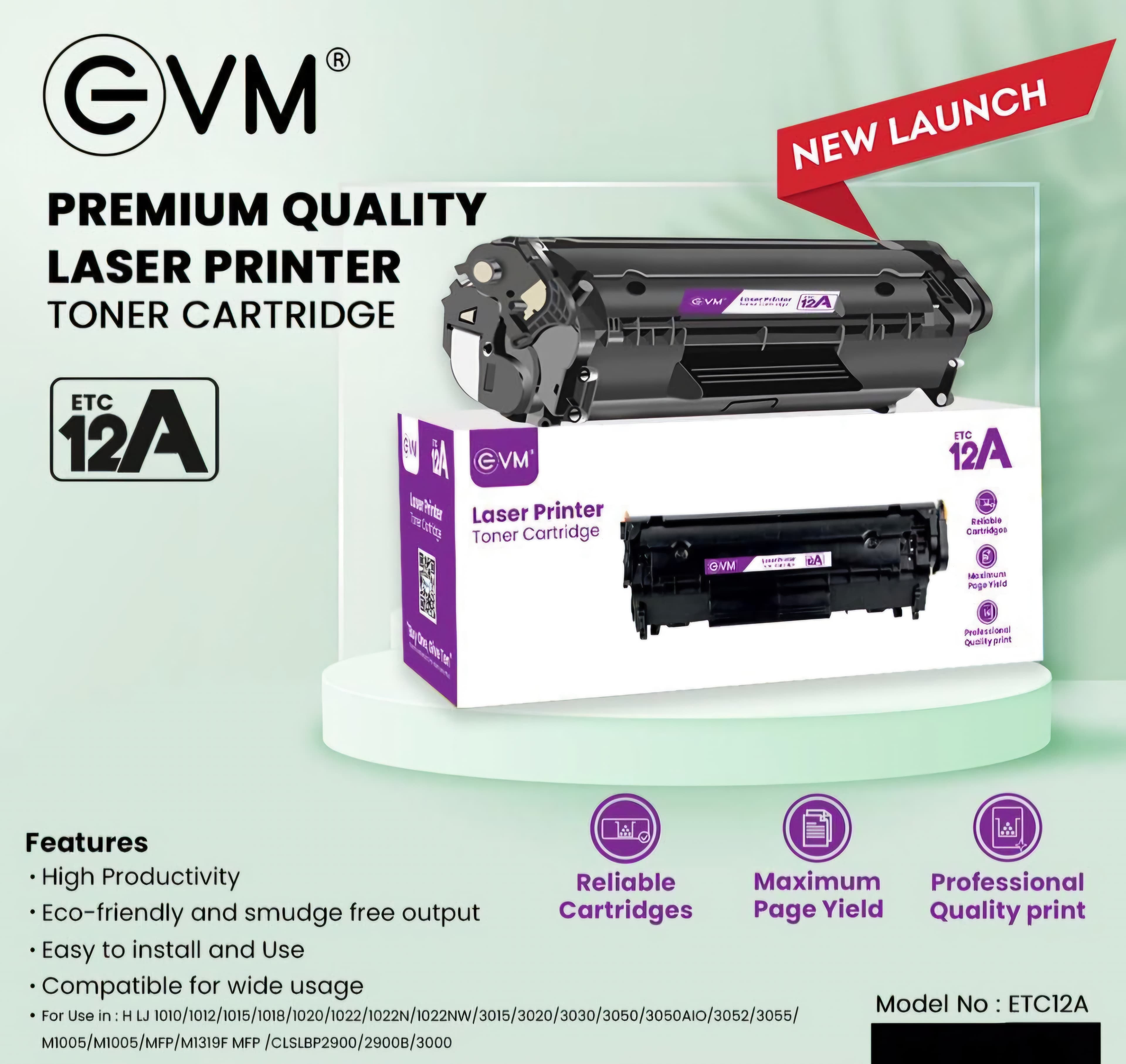 Laser Toner Cartridge — 12A — available at More Copy Systems, Ernakulam, Kochi