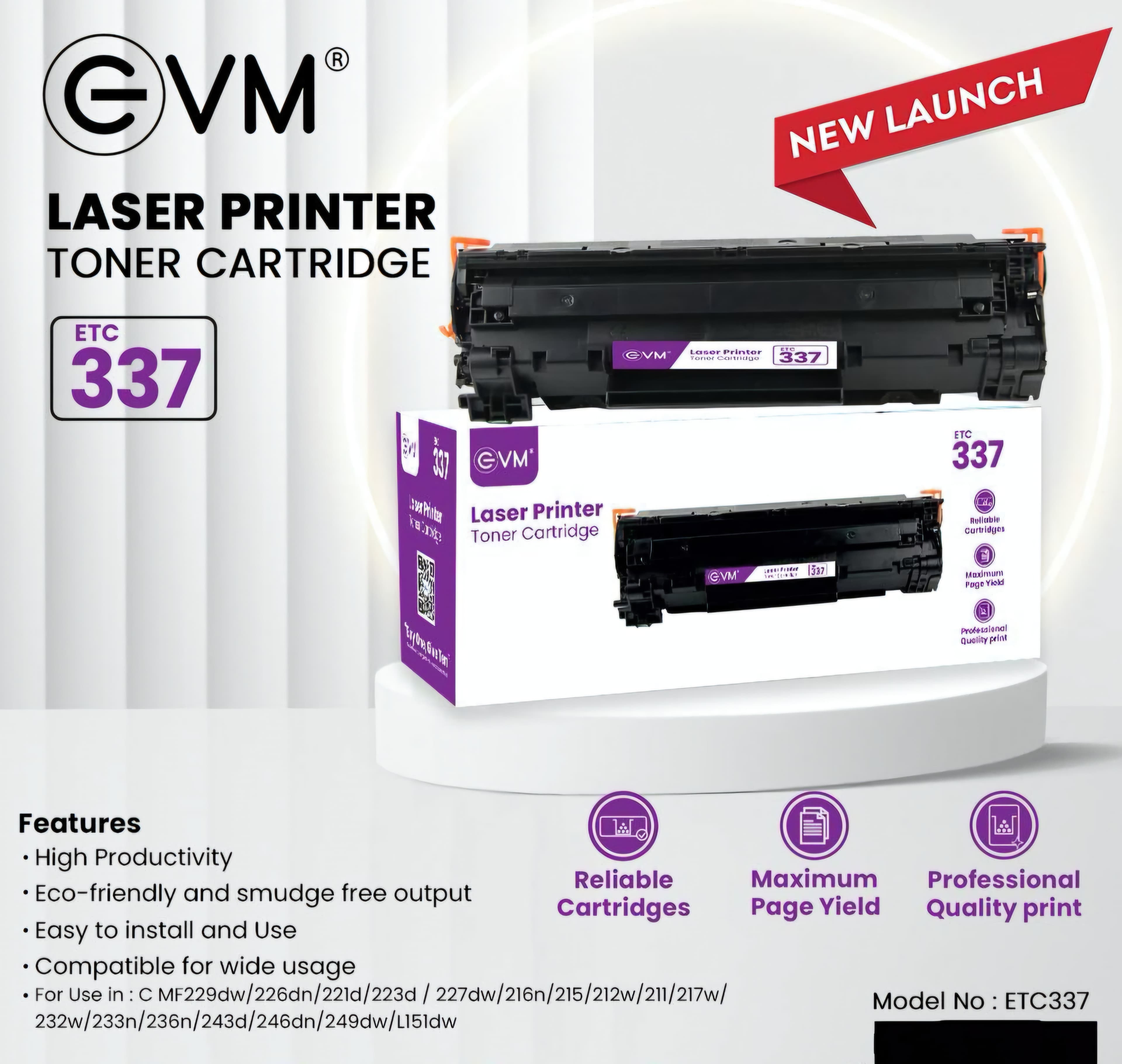Laser Toner Cartridge — 337 — available at More Copy Systems, Ernakulam, Kochi